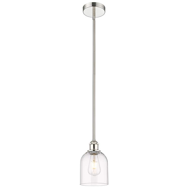 Image 1 Edison Bella 5.5" Wide Polished Nickel Stemmed Mini Pendant w/ Clear S