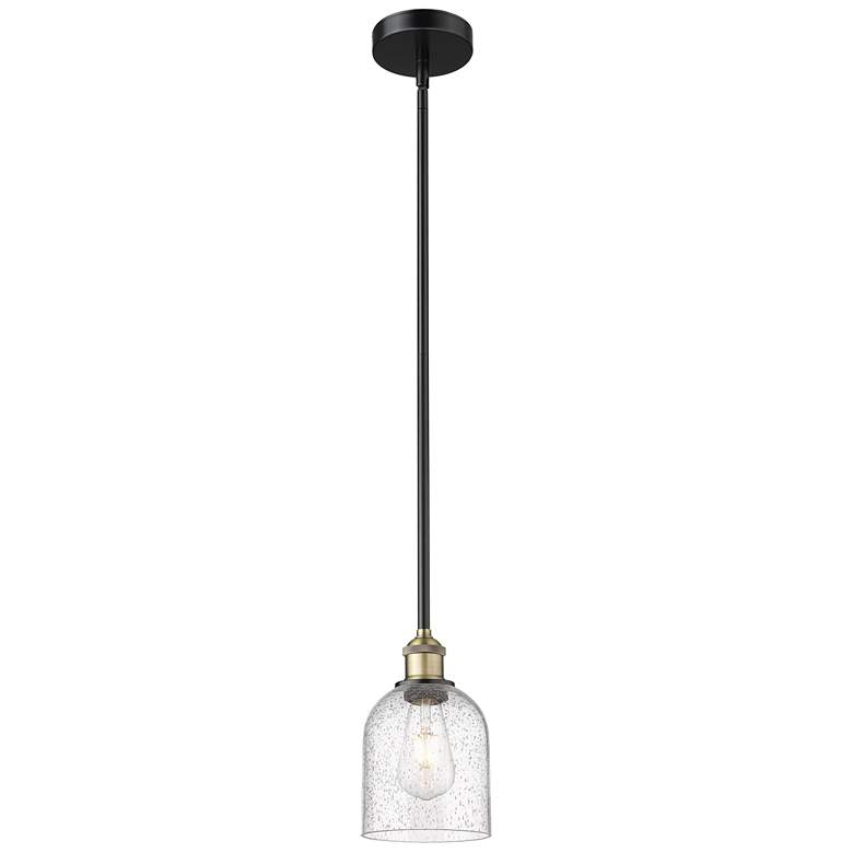 Image 1 Edison Bella 5.5"W Black Antique Brass Stemmed Mini Pendant w/ Seedy S