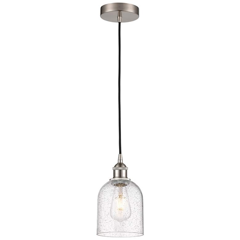 Image 1 Edison Bella 5.5"W Brushed Satin Nickel Corded Mini Pendant w/ Seedy S