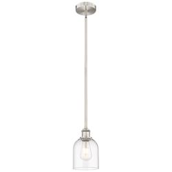 Edison Bella 5.5"W Brushed Satin Nickel Stemmed Mini Pendant w/ Clear