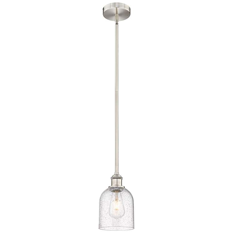 Image 1 Edison Bella 5.5"W Brushed Satin Nickel Stemmed Mini Pendant w/ Seedy