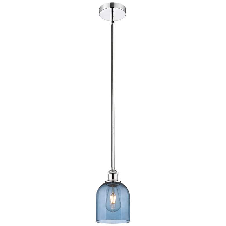 Image 1 Edison Bella 5.5"W Chrome Stemmed Mini Pendant w/ Princess Blue Shade