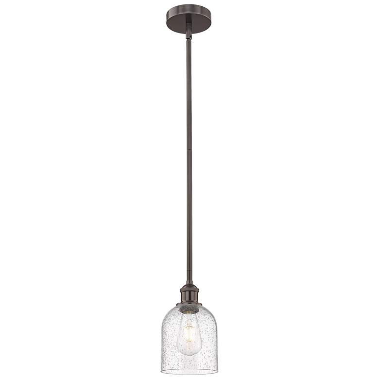 Image 1 Edison Bella 5.5"W Oil Rubbed Bronze Stemmed Mini Pendant w/ Seedy Sha