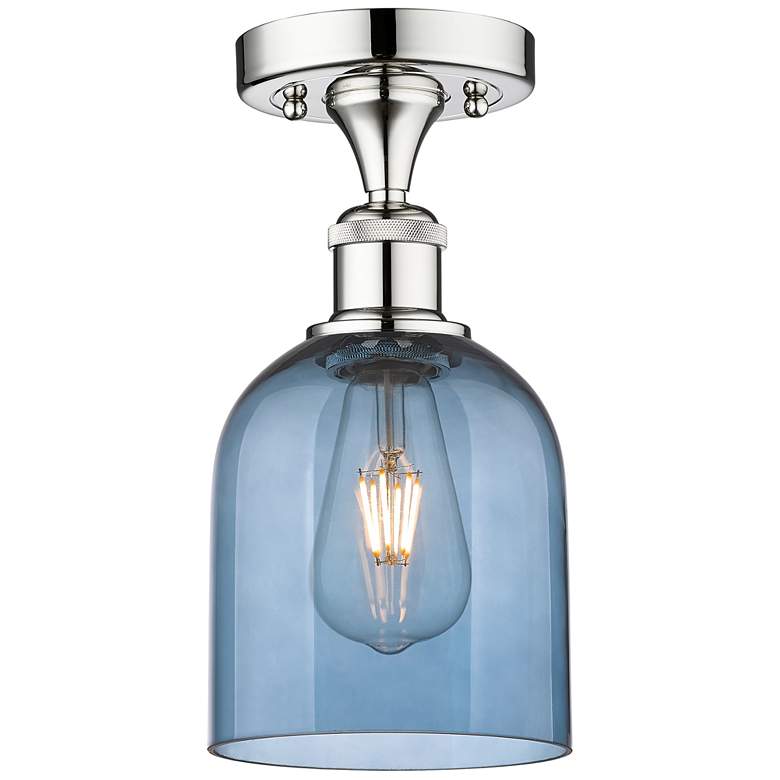 Image 1 Edison Bella 5.5"W Polished Chrome Semi-Flush Mount w/ Princess Blue S