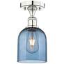 Edison Bella 5.5"W Polished Nickel Semi-Flush Mount w/ Princess Blue S