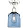 Edison Bella 5.5"W Polished Nickel Semi-Flush Mount w/ Princess Blue S