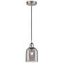 Edison Bella 5.5"W Satin Nickel Corded Mini Pendant w/ Light Smoke Sha