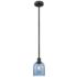 Edison Bella 5" Wide Matte Black Mini Pendant w/ Blue Glass