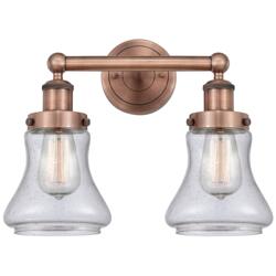 Edison Bellmont 15.5&quot;W 2 Light Antique Copper Bath Light With Seedy Sh