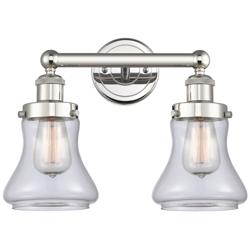 Edison Bellmont 15.5"W 2 Light Polished Nickel Bath Light With Clear S