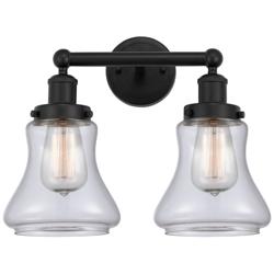 Edison Bellmont 16" 2-Light Matte Black Bath Light w/ Clear Shade