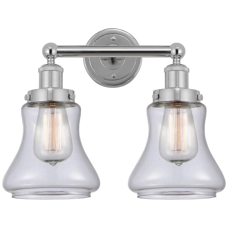 Image 1 Edison Bellmont 16" 2-Light Polished Chrome Bath Light w/ Clear Shade
