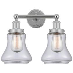Edison Bellmont 16" 2-Light Polished Chrome Bath Light w/ Clear Shade