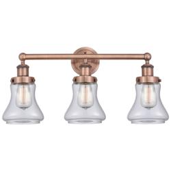 Edison Bellmont 24.5&quot;W 3 Light Antique Copper Bath Light With Clear Sh
