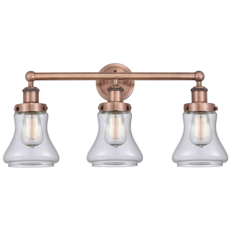 Image 1 Edison Bellmont 24.5"W 3 Light Antique Copper Bath Light With Clear Sh