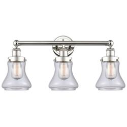 Edison Bellmont 24.5"W 3 Light Polished Nickel Bath Light With Clear S