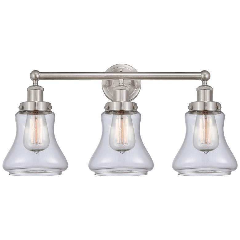 Image 1 Edison Bellmont 24 1/2" Wide Satin Nickel 3-Light Bath Light