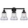 Edison Bellmont 25" 3-Light Matte Black Bath Light w/ Clear Shade