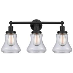 Edison Bellmont 25" 3-Light Matte Black Bath Light w/ Clear Shade