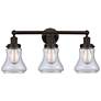 Edison Bellmont 25" 3-Light Oil Rubbed Bronze Bath Light w/ Clear Shad