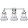 Edison Bellmont 25" 3-Light Polished Chrome Bath Light w/ Clear Shade