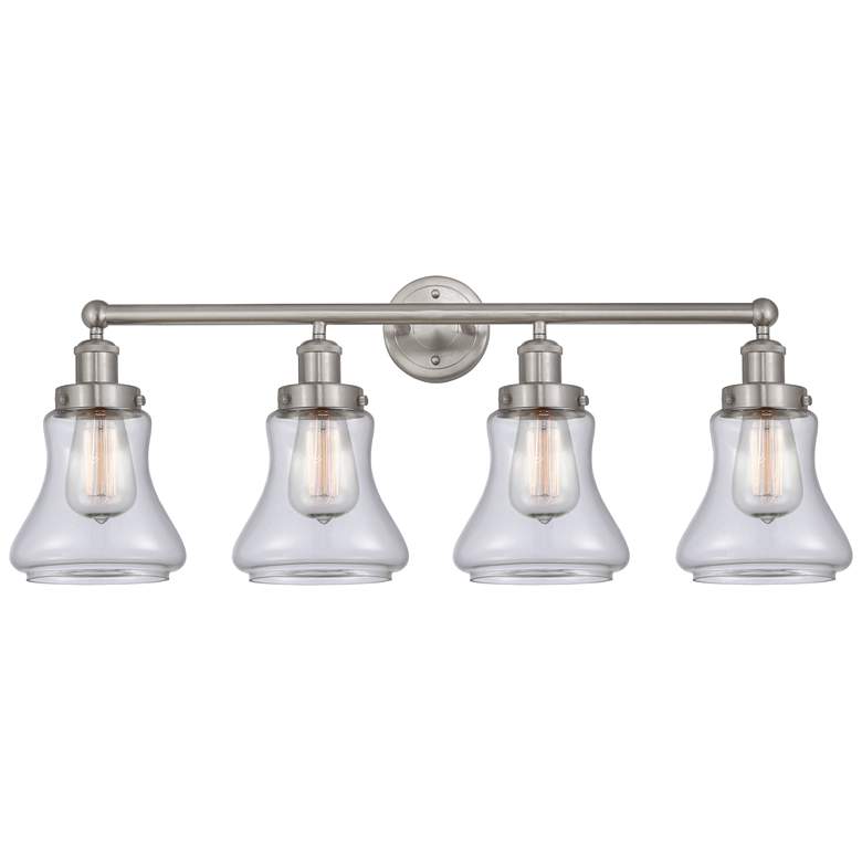Image 1 Edison Bellmont 34" 4-Light Brushed Satin Nickel Bath Light w/ Clear S