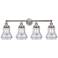 Edison Bellmont 34" 4-Light Brushed Satin Nickel Bath Light w/ Clear S