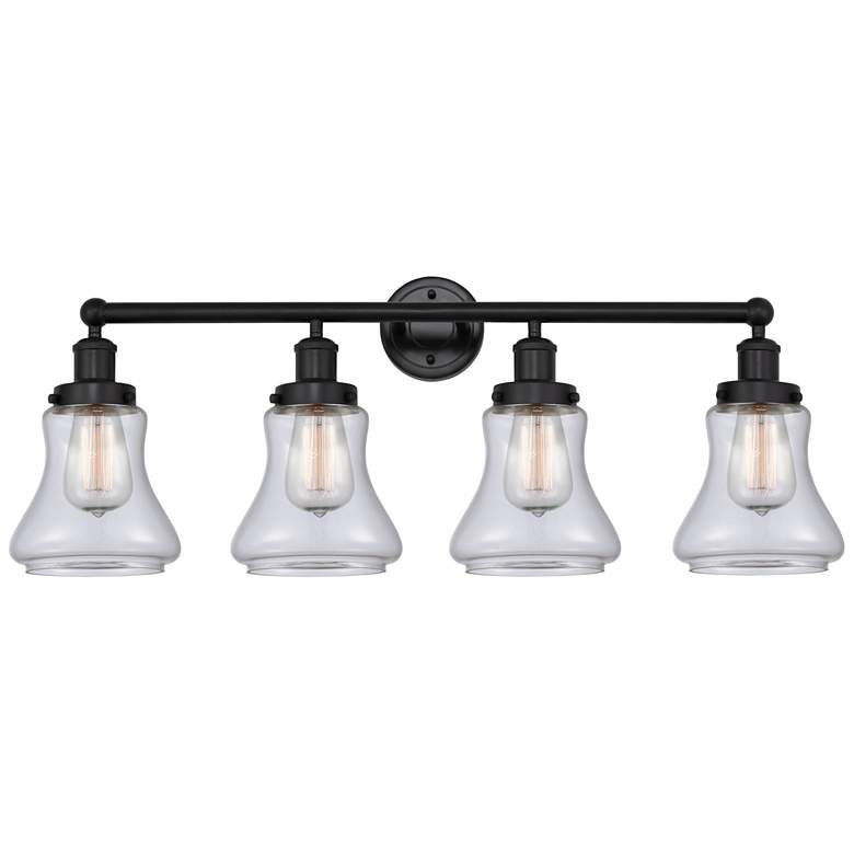 Image 1 Edison Bellmont 34" 4-Light Matte Black Bath Light w/ Clear Shade