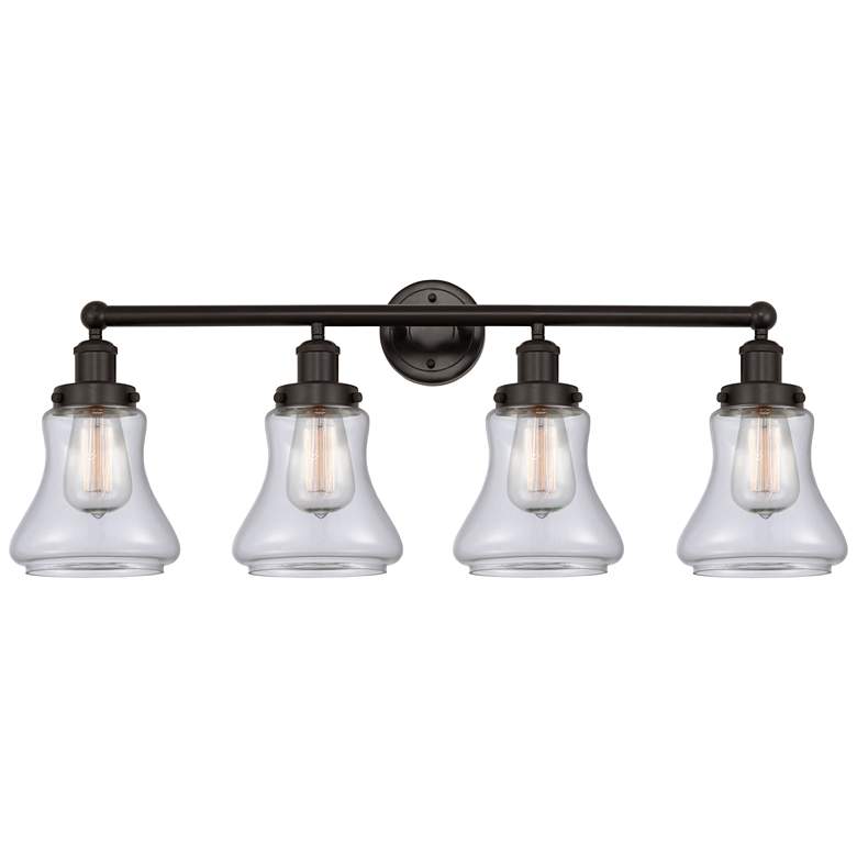 Image 1 Edison Bellmont 34" 4-Light Oil Rubbed Bronze Bath Light w/ Clear Shad