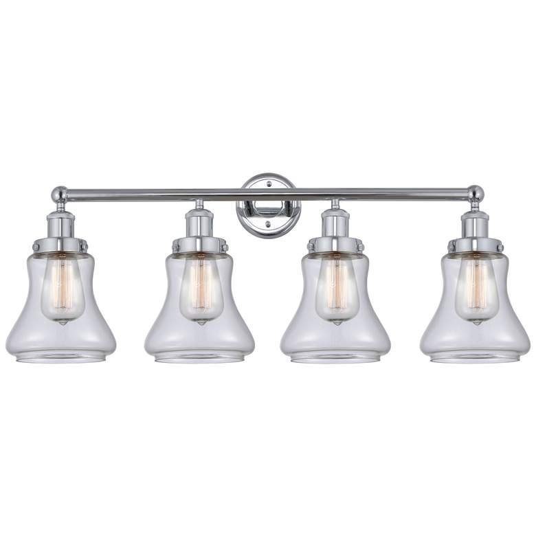 Image 1 Edison Bellmont 34" 4-Light Polished Chrome Bath Light w/ Clear Shade