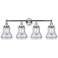 Edison Bellmont 34" 4-Light Polished Chrome Bath Light w/ Clear Shade