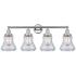 Edison Bellmont 34" 4-Light Polished Chrome Bath Light w/ Clear Shade