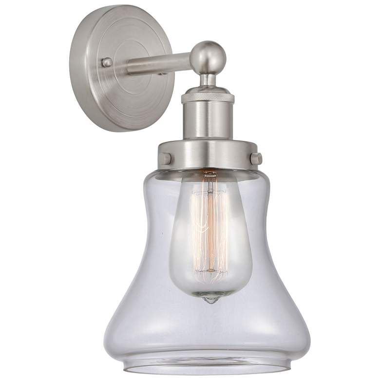 Image 1 Edison Bellmont 7" Brushed Satin Nickel Sconce w/ Clear Shade