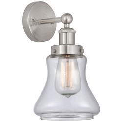 Edison Bellmont 7" Brushed Satin Nickel Sconce w/ Clear Shade