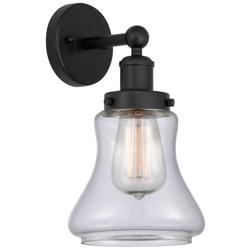 Edison Bellmont 7" Matte Black Sconce w/ Clear Shade