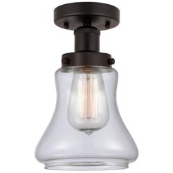 Edison Bellmont 7" Oil Rubbed Bronze Semi Flush Mount w/ Clear Shade