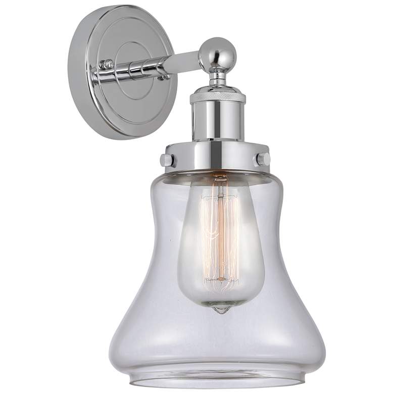 Image 1 Edison Bellmont 7 inch Polished Chrome Sconce w/ Clear Shade