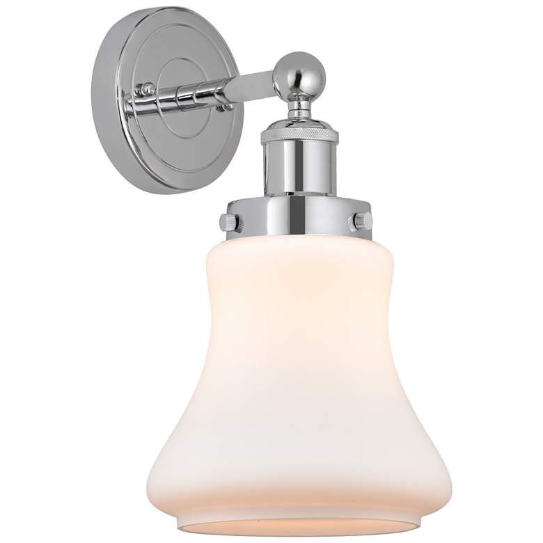 Image 1 Edison Bellmont 7 inch Polished Chrome Sconce w/ Matte White Shade