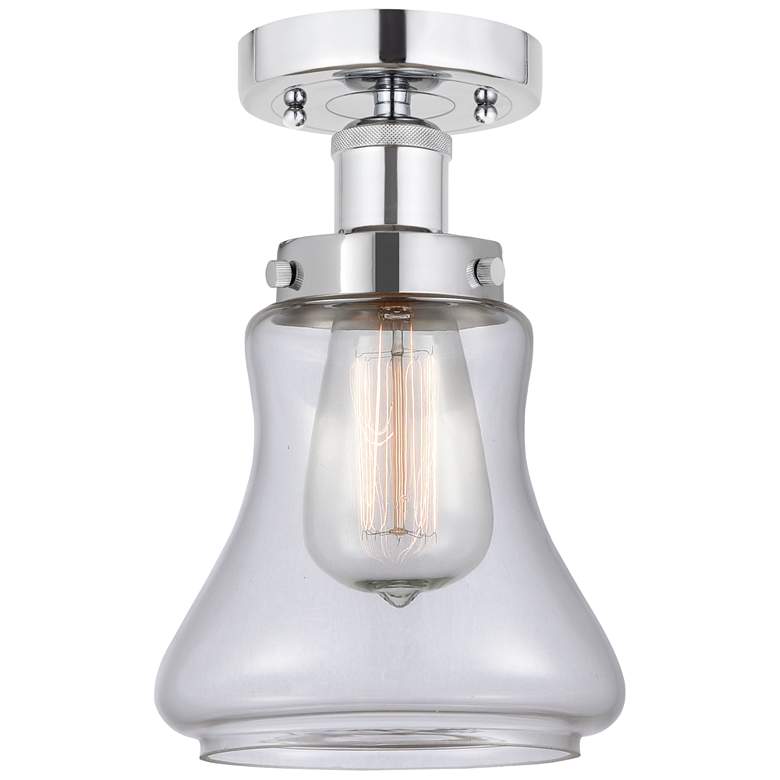 Image 1 Edison Bellmont 7" Polished Chrome Semi Flush Mount w/ Clear Shade