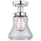 Edison Bellmont 7" Polished Chrome Semi Flush Mount w/ Clear Shade