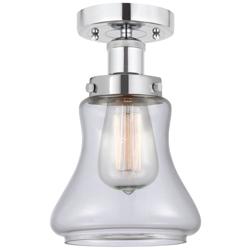 Edison Bellmont 7" Polished Chrome Semi Flush Mount w/ Clear Shade