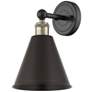 1_Edison Berkshire 12 1/4" High Matte Black Brass Wall Sconce