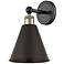 Edison Berkshire 12 1/4" High Matte Black Brass Wall Sconce