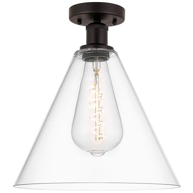 Image 1 Edison Berkshire 12" Semi-Flush Mount - Oil Rubbed Bronze - Clear Sha