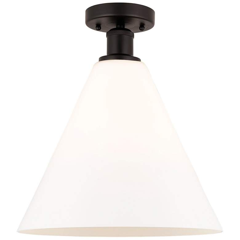 Image 1 Edison Berkshire 12" Semi-Flush Mount - Oil Rubbed Bronze - Matte Whi