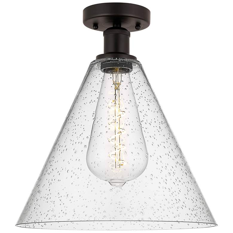Image 1 Edison Berkshire 12" Semi-Flush Mount - Oil Rubbed Bronze - Seedy Sha