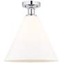 Edison Berkshire  12" Semi-Flush Mount - Polished Chrome - Matte White