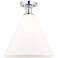 Edison Berkshire  12" Semi-Flush Mount - Polished Chrome - Matte White