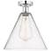 Edison Berkshire 12" Semi-Flush Mount - Polished Chrome - Seedy Shade