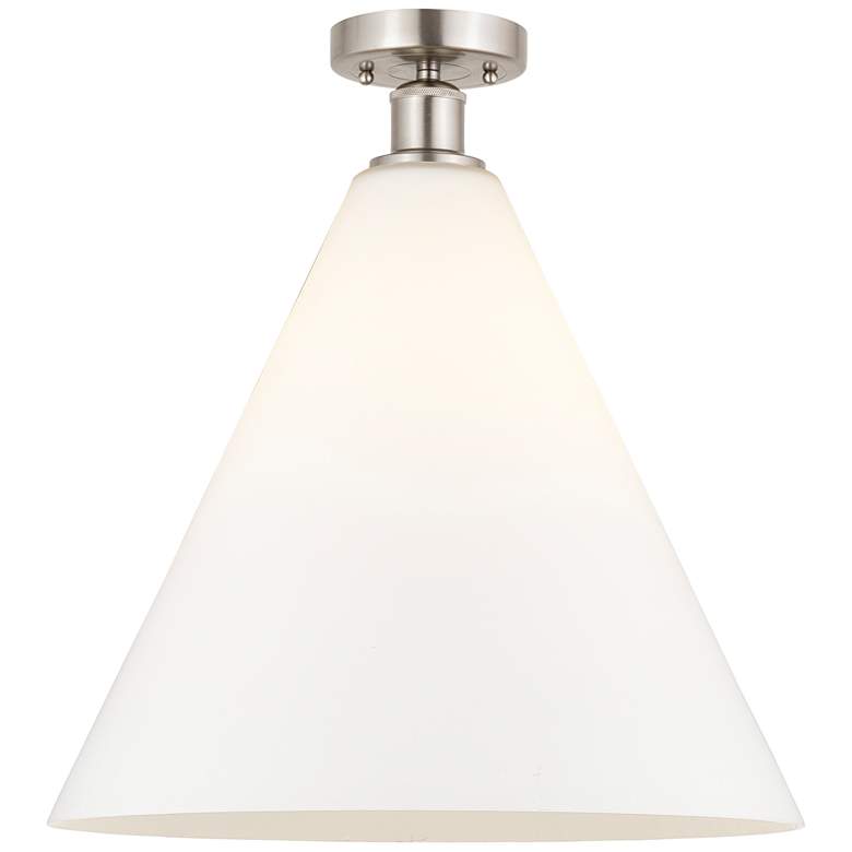 Image 1 Edison Berkshire 16" Semi-Flush Mount - Brushed Satin Nickel - Matte